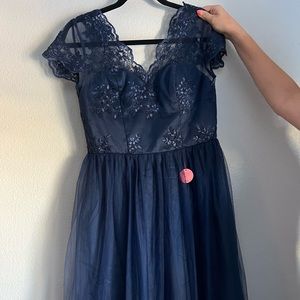 Chi Chi London Navy Maxi Dress